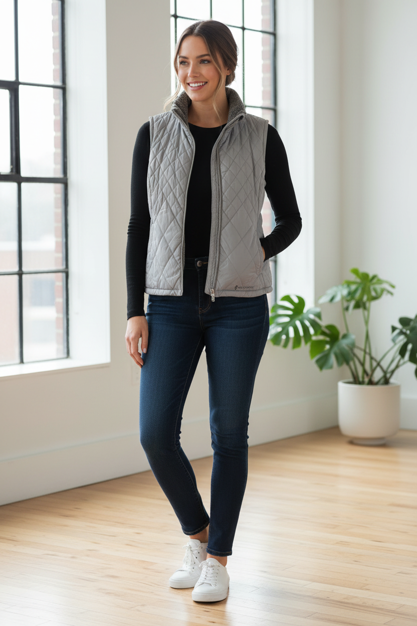 Μοντέλο με πιο κοντό αμάνικο μπουφάν