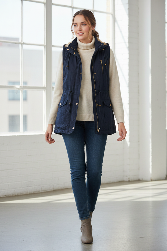 Μοντέλο με αμάνικο μπουφάν νούμερο 2XL