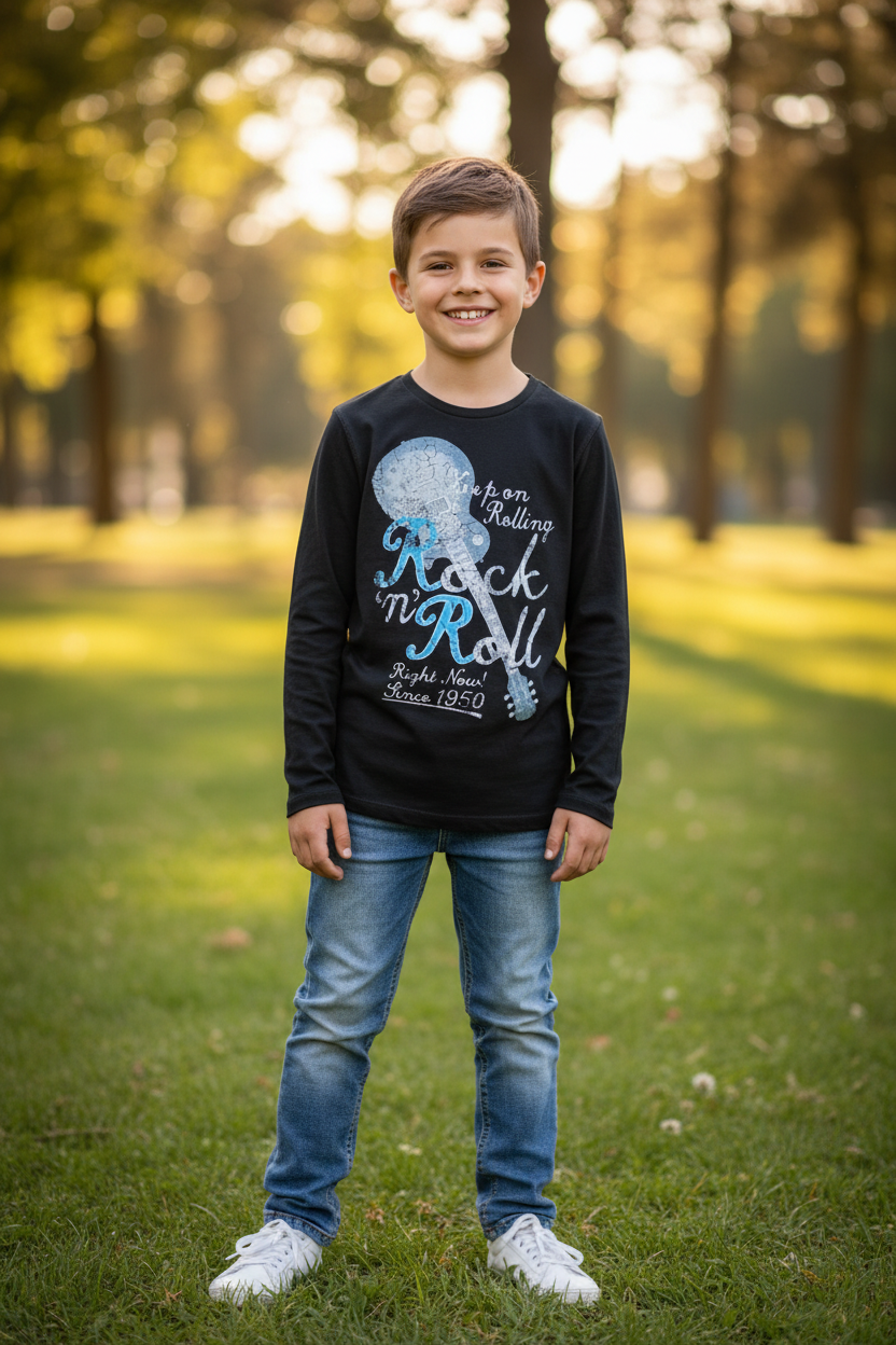 Αγόρι 9-10 χρονών με μπλούζα ZARA KIDS