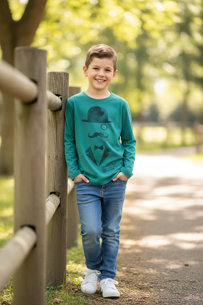Αγόρι 9-10 χρονών με μπλούζα ZARA KIDS
