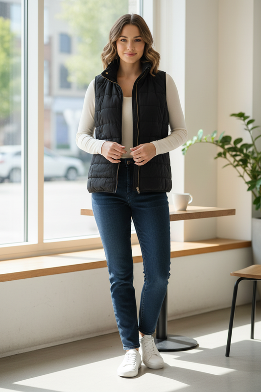 Μοντέλο με πιο κοντό αμάνικο μπουφάν