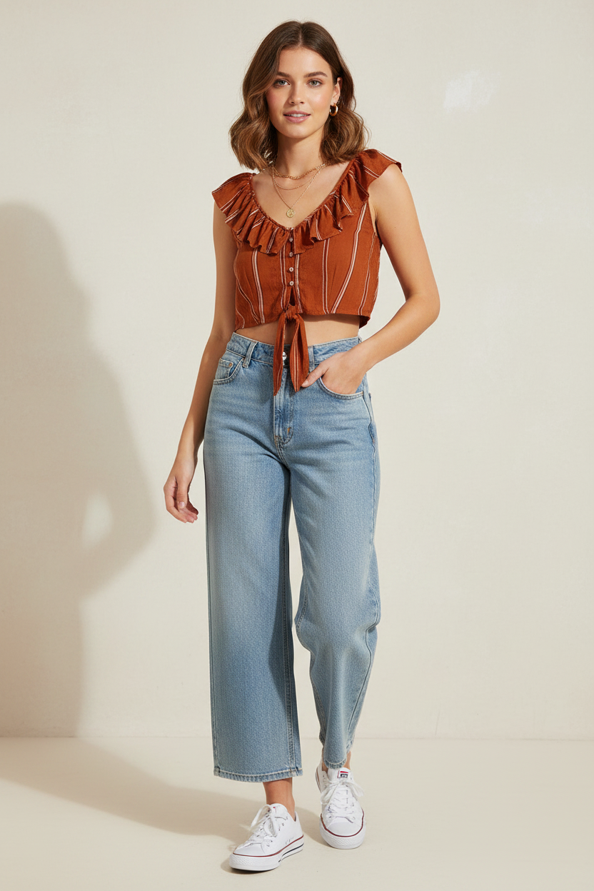 Μπλούζα AMERICAN EAGLE - Crop Top Look