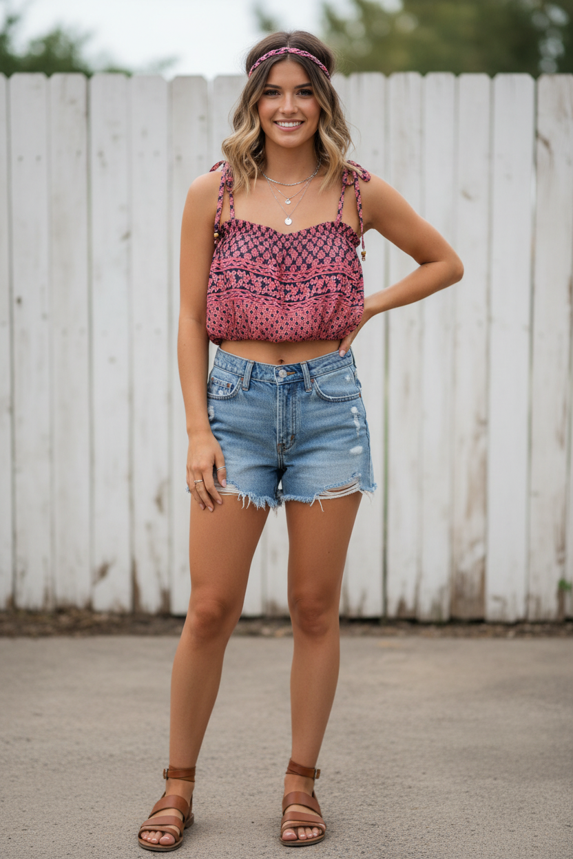 Μπλούζα Boho Ethnic - Crop Top Look
