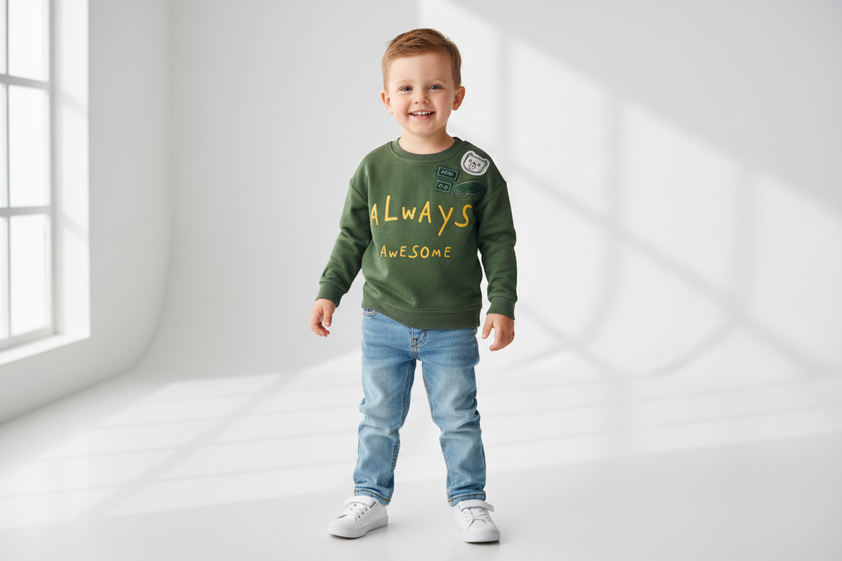 Boy 2-3 years old wearing t-shirt