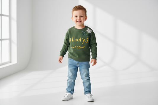 Boy 2-3 years old wearing t-shirt