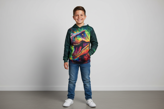 Boy 8 years old wearing hoodie
