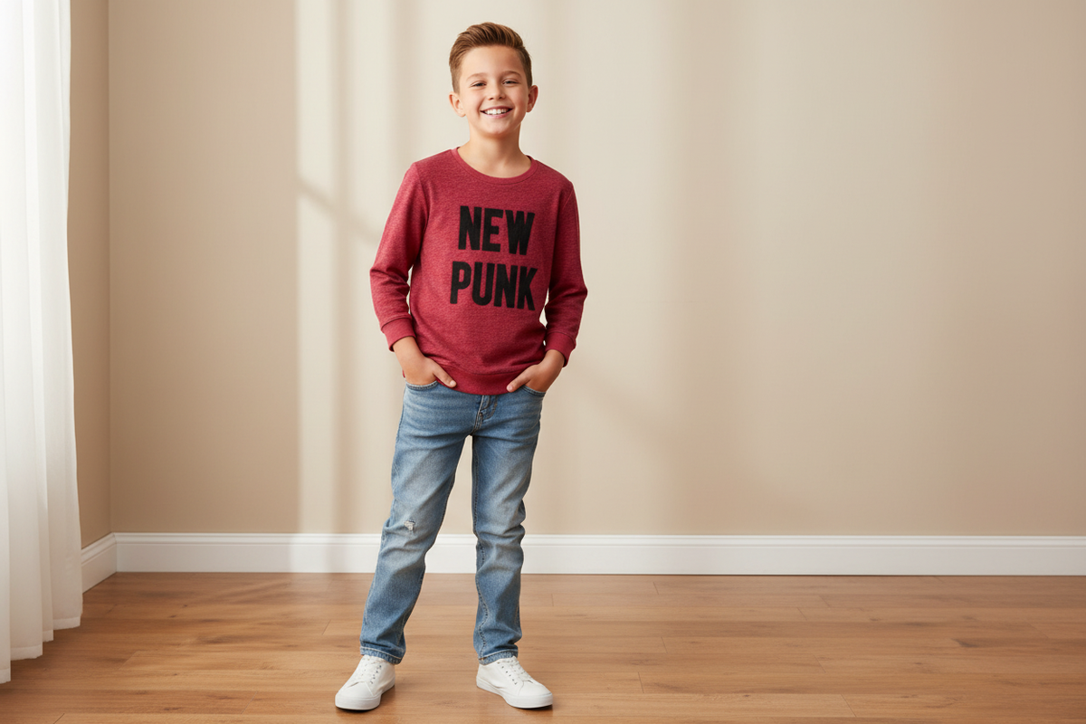 Boy 9-10 years old wearing t-shirt