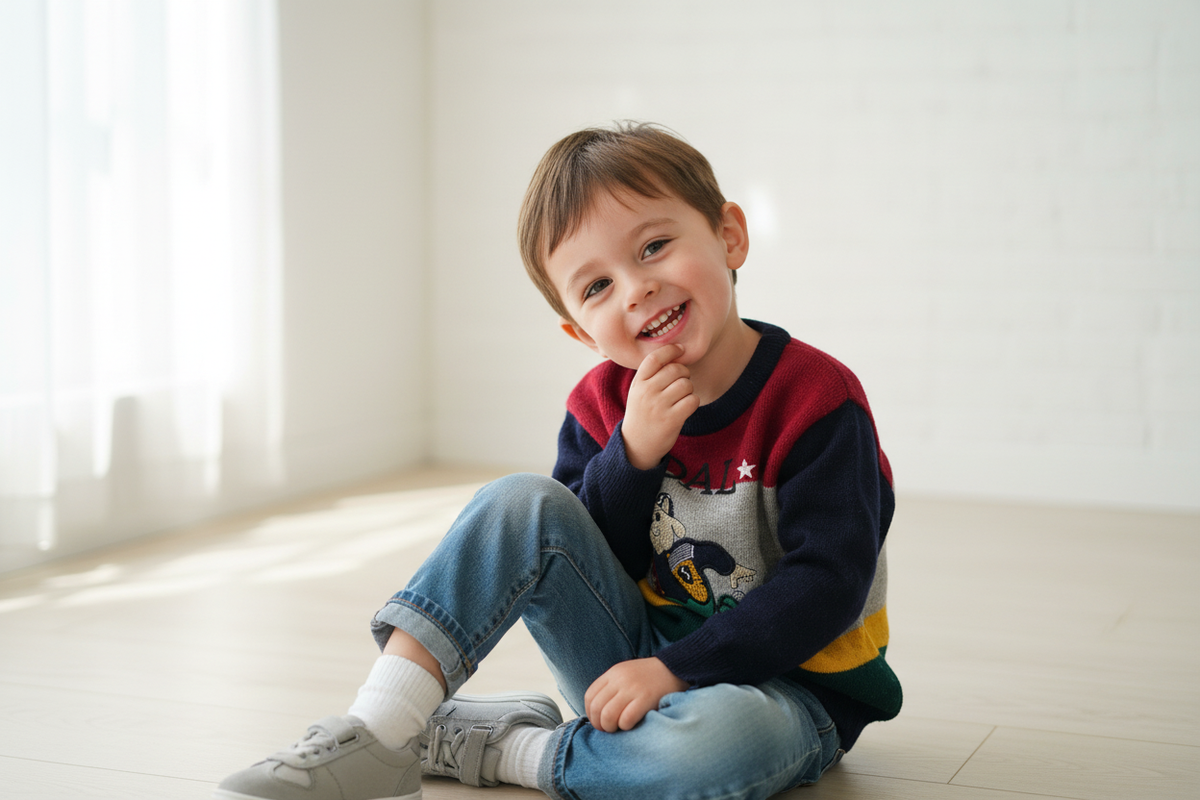 Boy wearing sweater