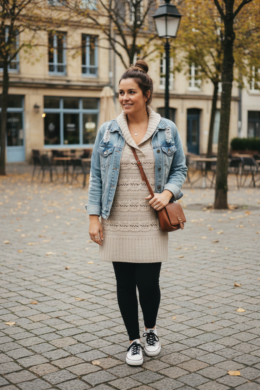 Casual look με μίνι φόρεμα L, V λαιμόκοψη