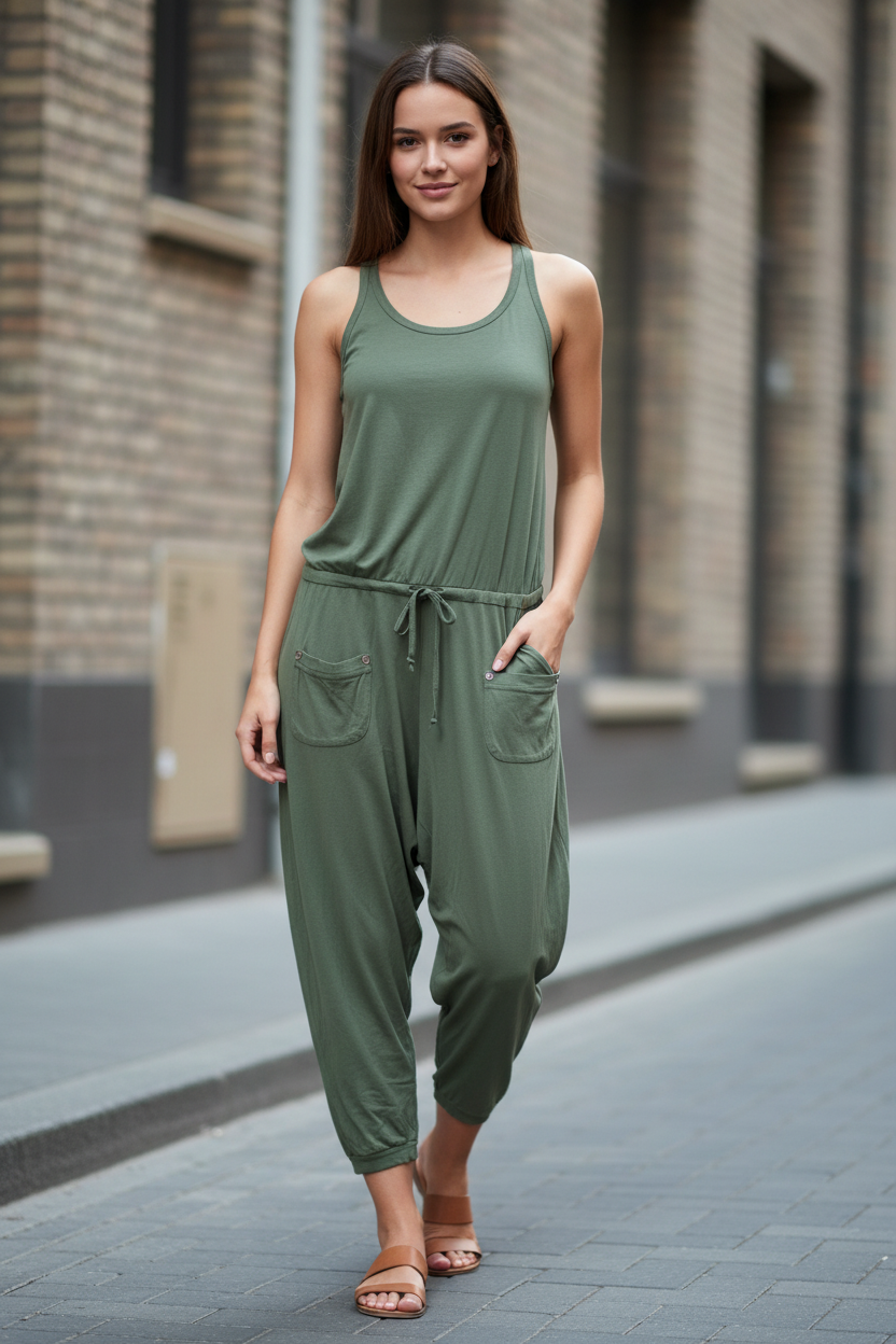 Ολόσωμη Φόρμα Khaki Racerback Harem - Look