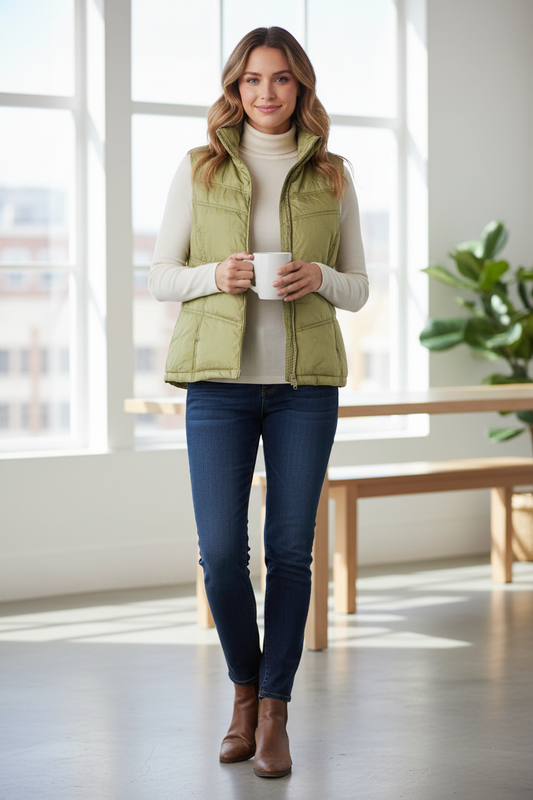 Μοντέλο με αμάνικο μπουφάν νούμερο M-L