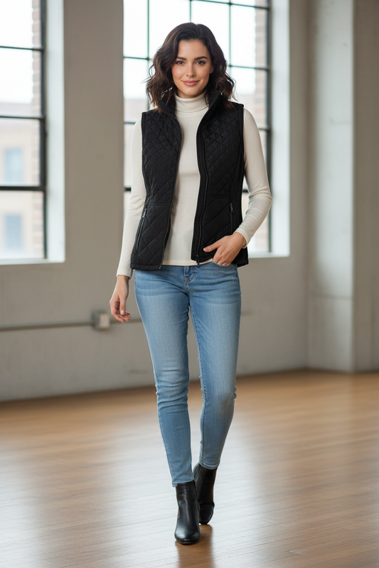 Μοντέλο με αμάνικο μπουφάν νούμερο S