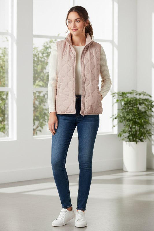 Μοντέλο με αμάνικο μπουφάν νούμερο S