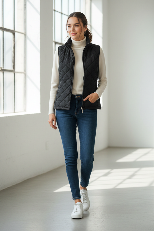 Μοντέλο με αμάνικο μπουφάν νούμερο S