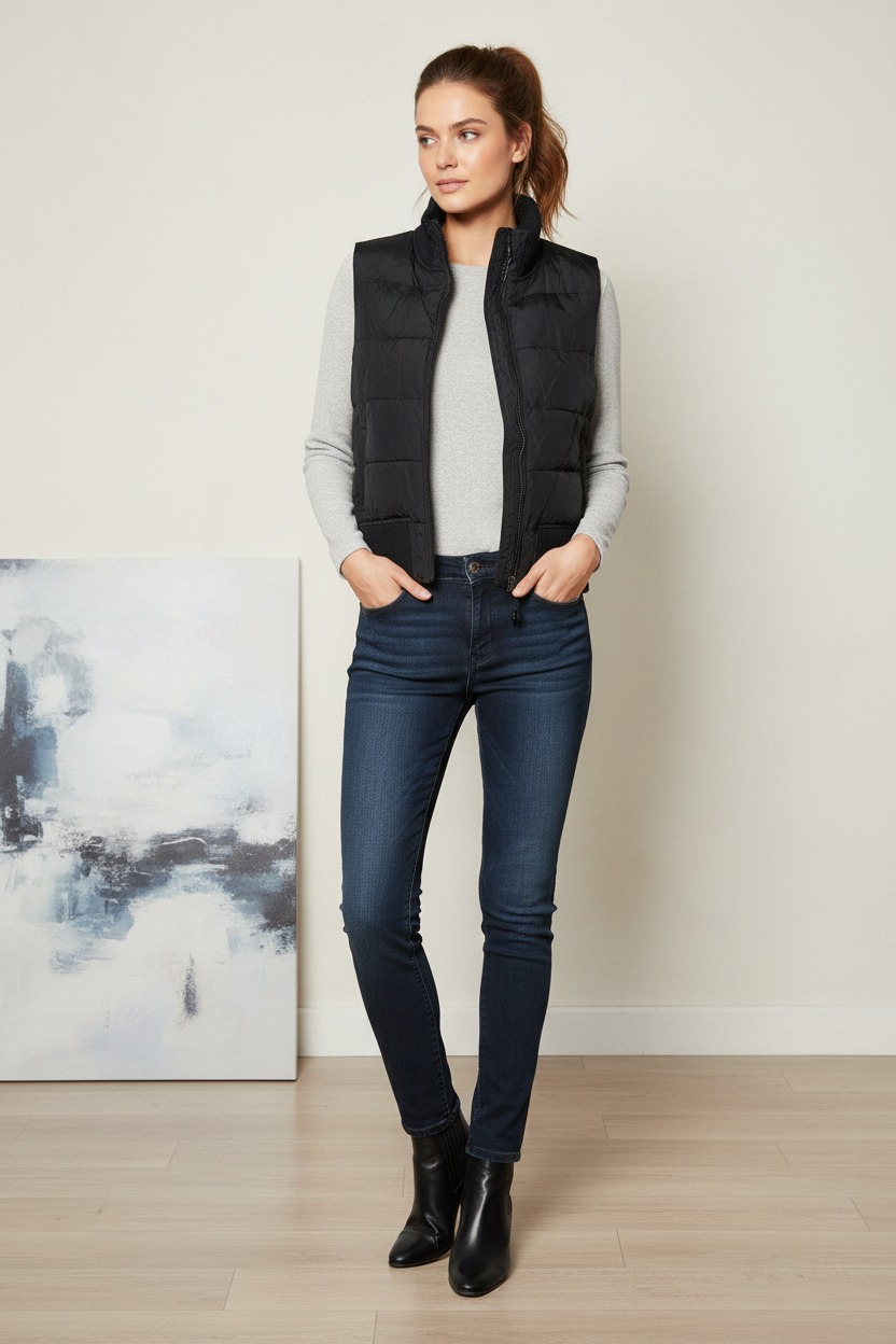 Μοντέλο με αμάνικο μπουφάν νούμερο S