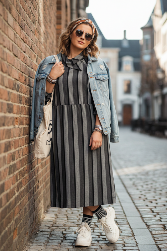 Νεανικό styling με χειμερινό φόρεμα EU52 - casual συνδυασμός